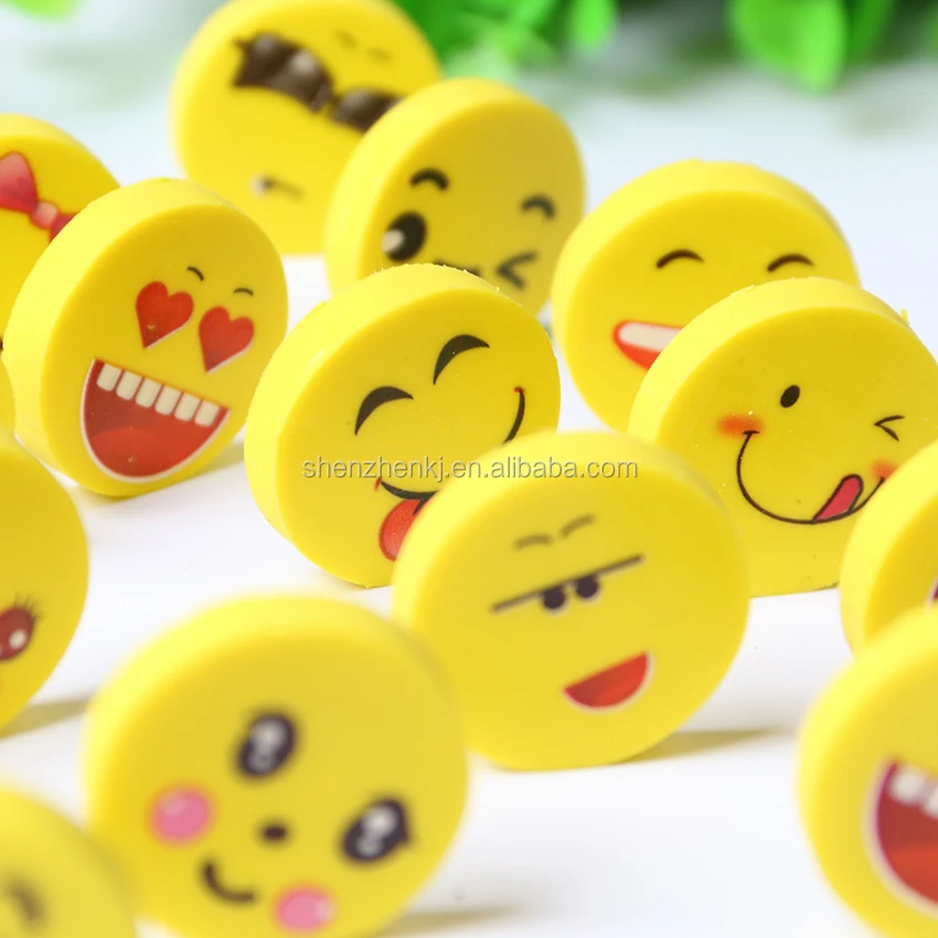 New Lovely Funny Smile Face Eraser Novelty Erasers For Kids Kawaii