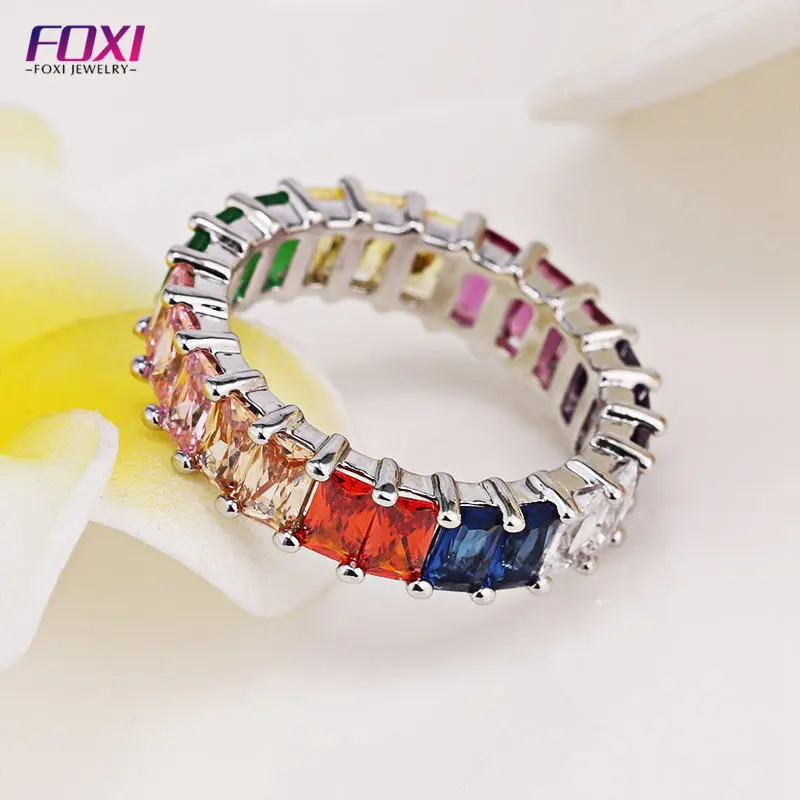 

wholesale fashion jewelry colorful zirconia silver finger rings