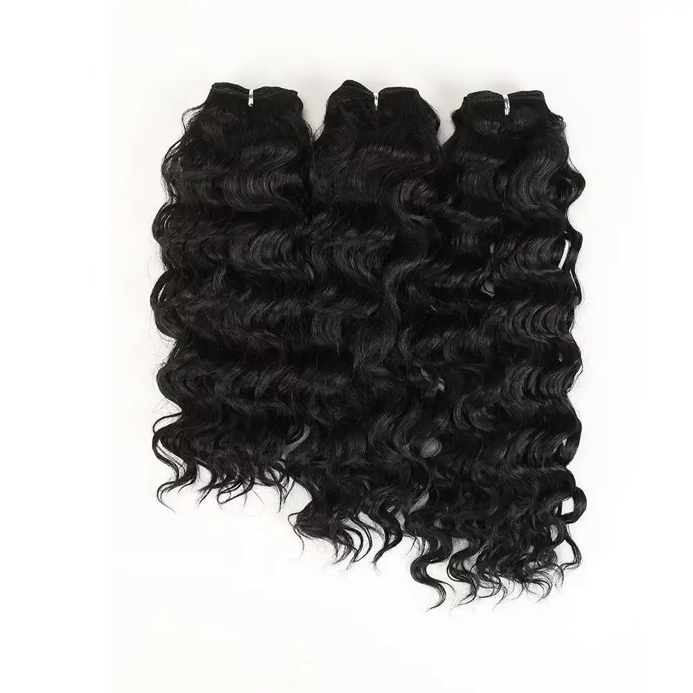 

Noble Synthetic Hair Bundles 3PCS Black Blonde Deep Curly Hair Weave For Black Women Heat Resistant Extension, 1b;t101;t433/27+350;t30/613;3g158