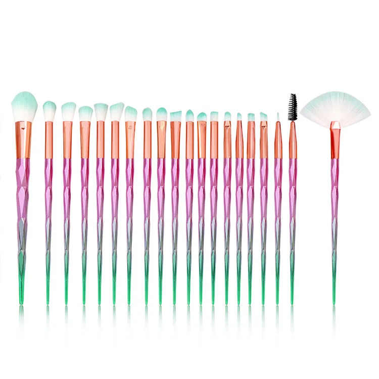 

Custom logo 20pcs rainbow style professional makeup brush, Gradient pink