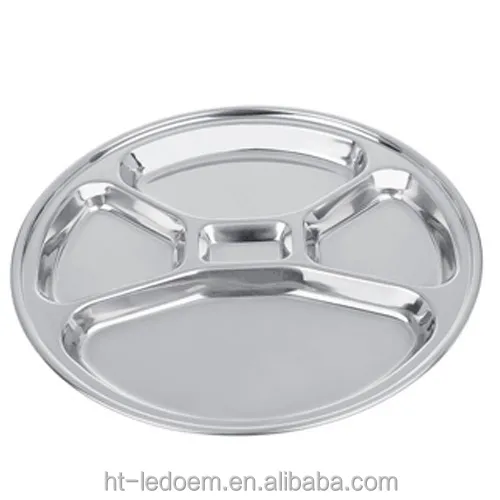 

Customized Stainless Steel Food Tray with Four Compartments