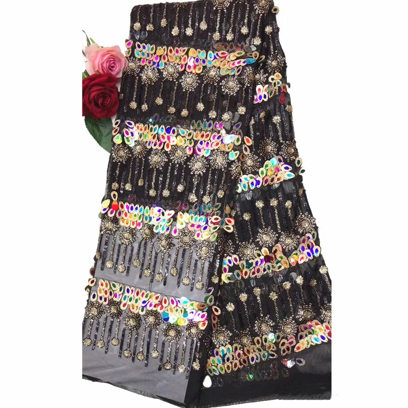 

Beautifical nigerian tulle lace with sequins african french lace fabric embroidery shiny lace fabric ML1N852, Can be customized