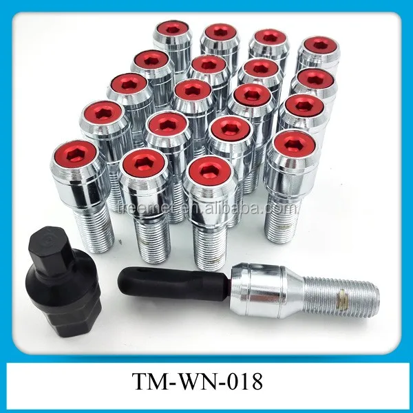 20 Pcs M14 X 1.5 Red Wheel Lug Nut Bolts With Security Caps +key+socket Buy 20 Pcs M14 X 1.5