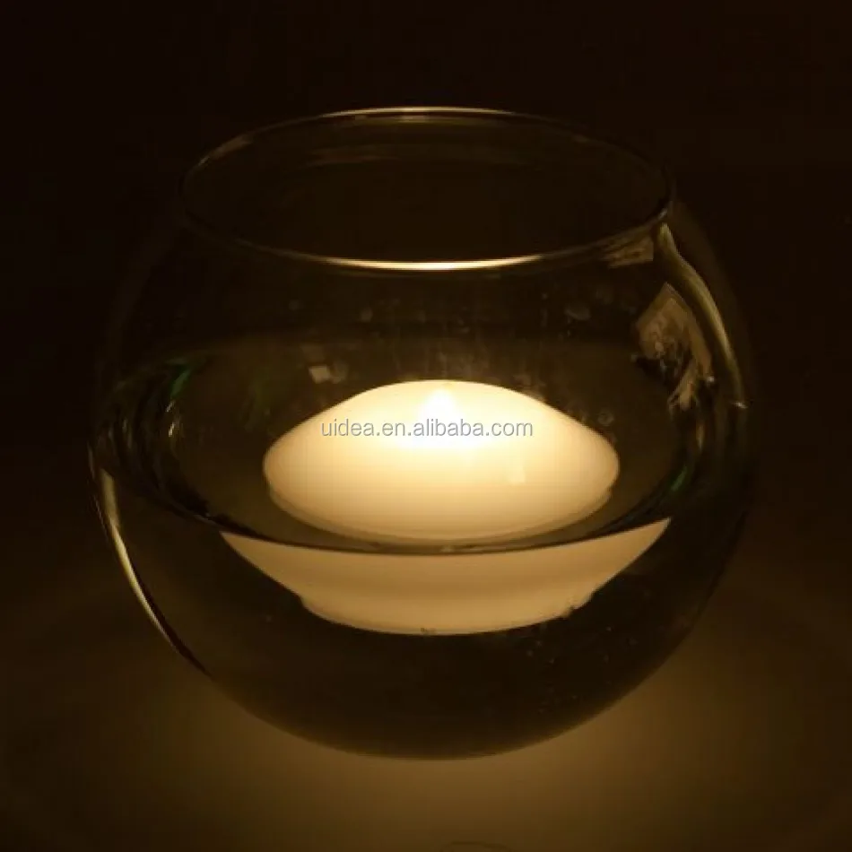 White Flickering 3 Inch Flameless Water Activated Floating Wax Led Candle Buy Led Waterproof