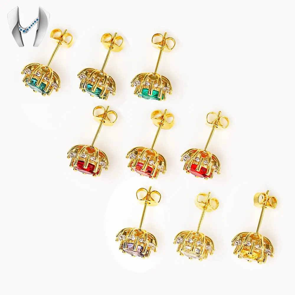 Fashion Women Golden Earrings Designs Extra Long Post Stud Earrings