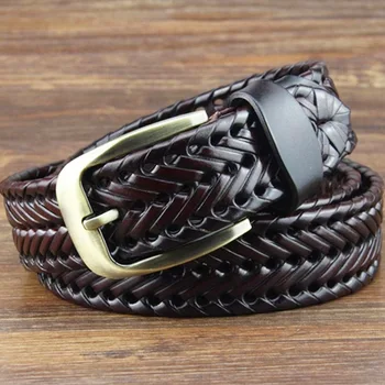 Bp1033 Black Mens Braided Leather Belt - Buy Braided Leather Belt,Black ...