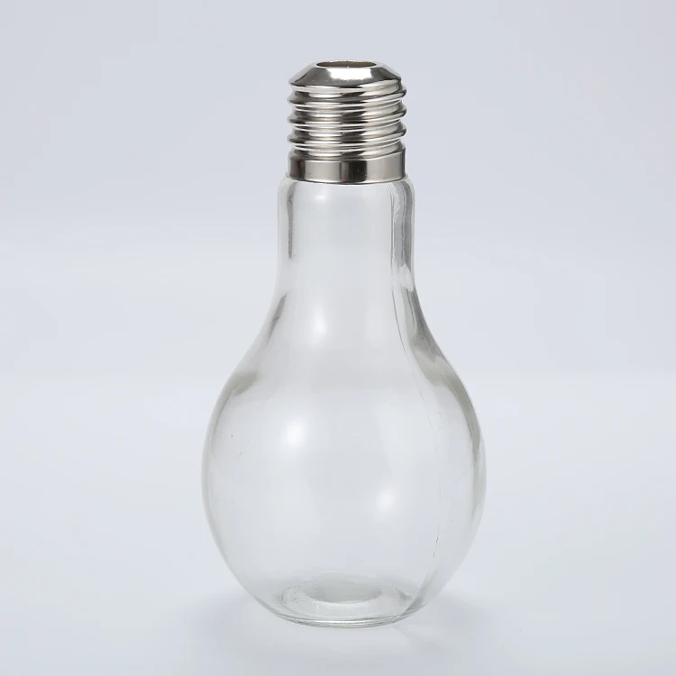 

T071 500ml Plastic Light bulb cup creative drinking bottle, Transparent