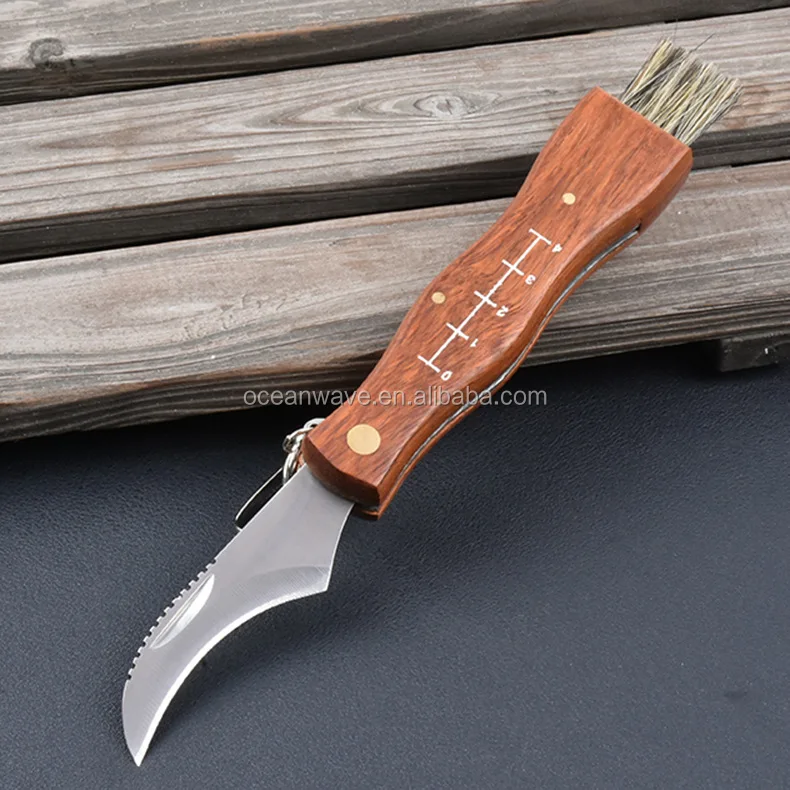 wooden handle mushroom knife