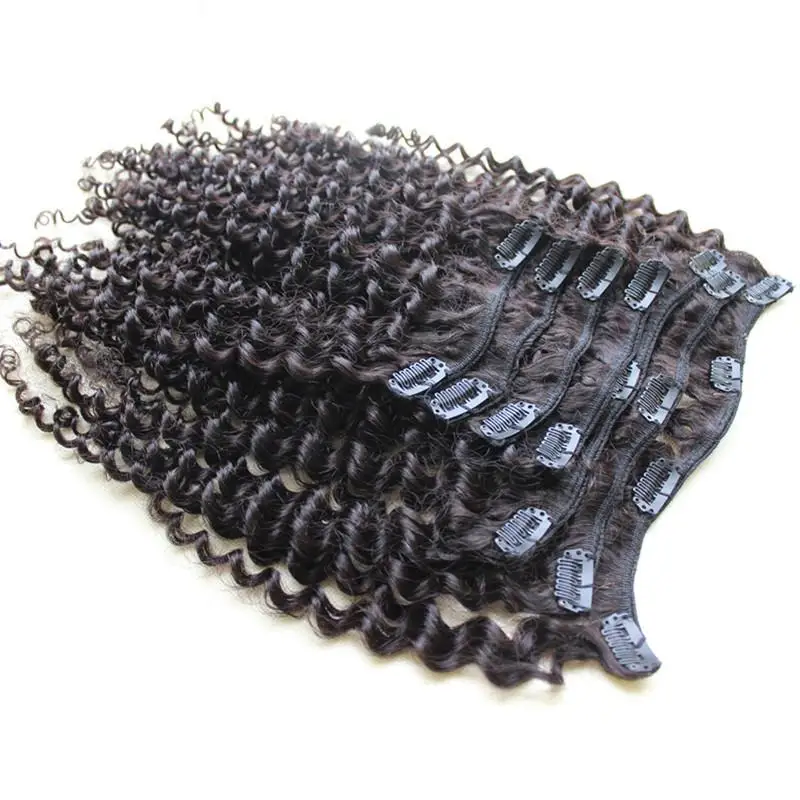 

Kinky curly clip in hair extension for black women, unprocessed afro kinky curly clip in hair extensions