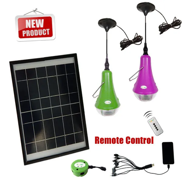 Portable led light solar power lighting kit charged by solar panel 12W