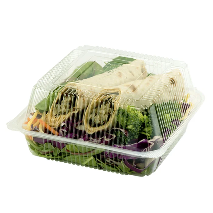 Wholesale Food Grade Clear Pet Clamshell Plastic Take Away Salad Bowl