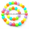 New Arrival 20mm Big Neon/candy Color Girls Teething Plastic Beads Necklace And Bracelet Set Jewelry