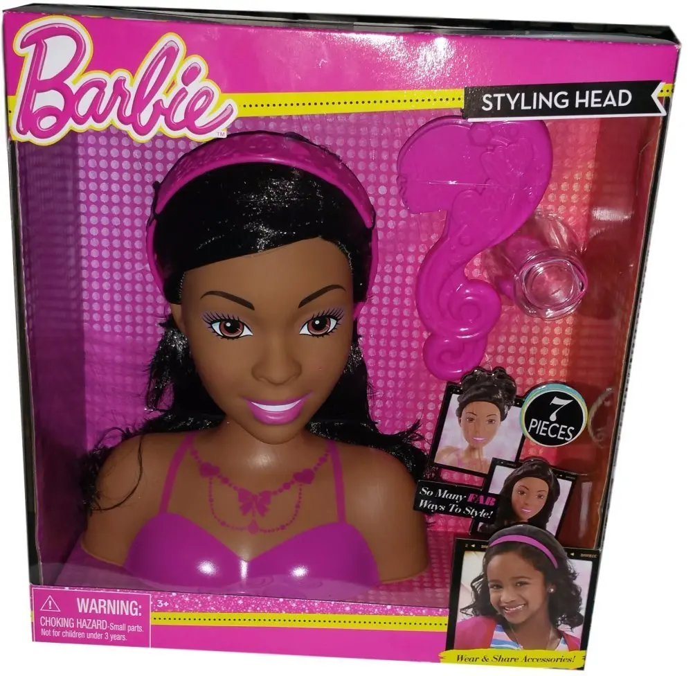 barbie doll styling head african american