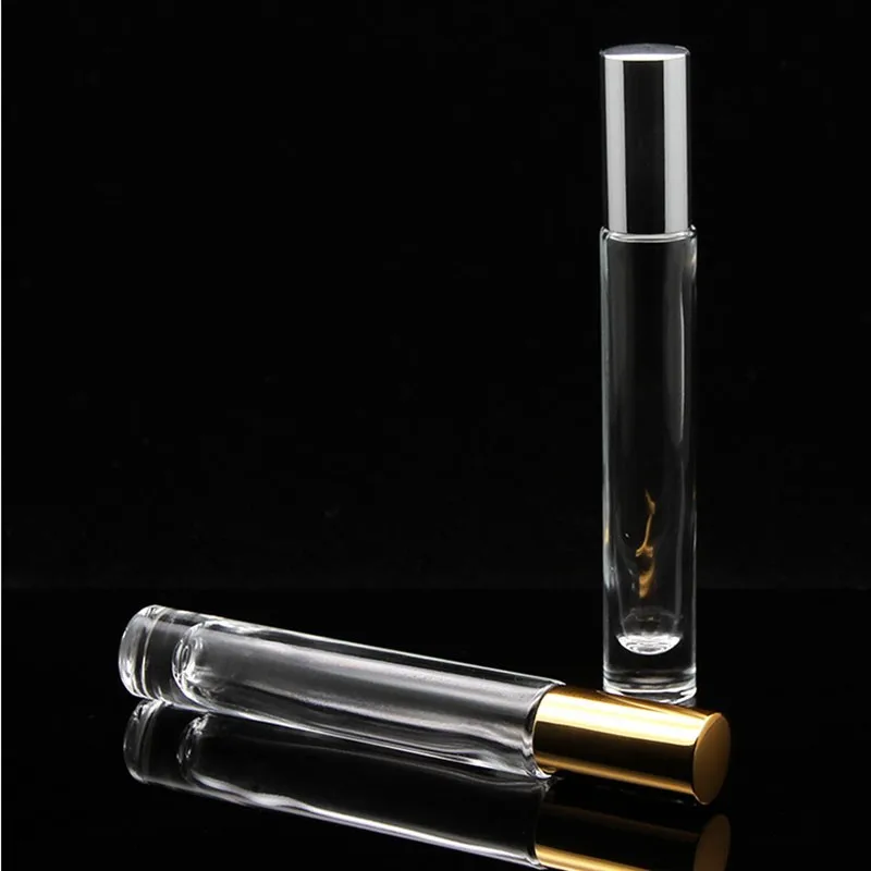 Ss Fancy 10ml Clear Cylinder Thick Wall Heavy Bottom Roll On Essential ...