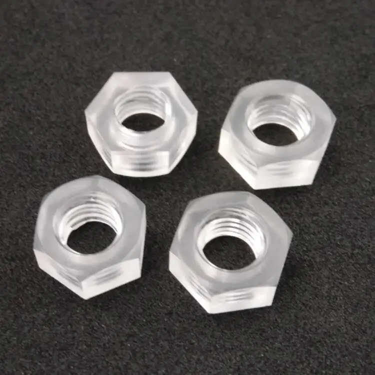 
M4 Clear Plastic PC Hex Nuts for Bolts Fastener Polycarbonate Standard DIN 934 