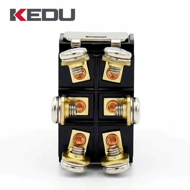 Kedu Screw Terminal Dougble Pole Double Throw Black Toggle