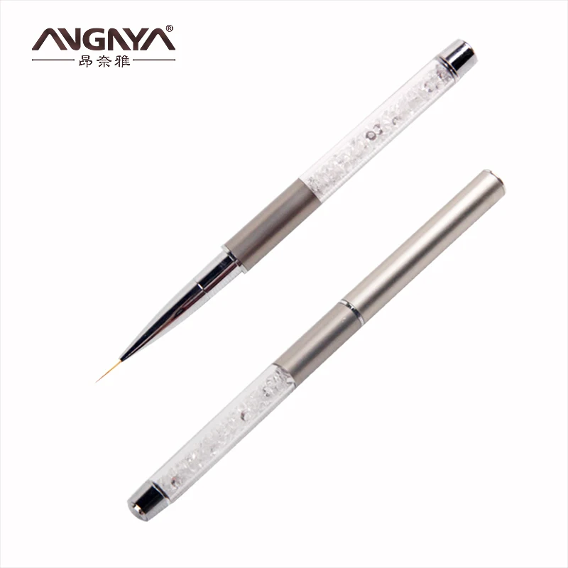 

Supplier White Grey With Rhinestone Diamond Handle Material Nylon Hair Material Nail Liner Brush