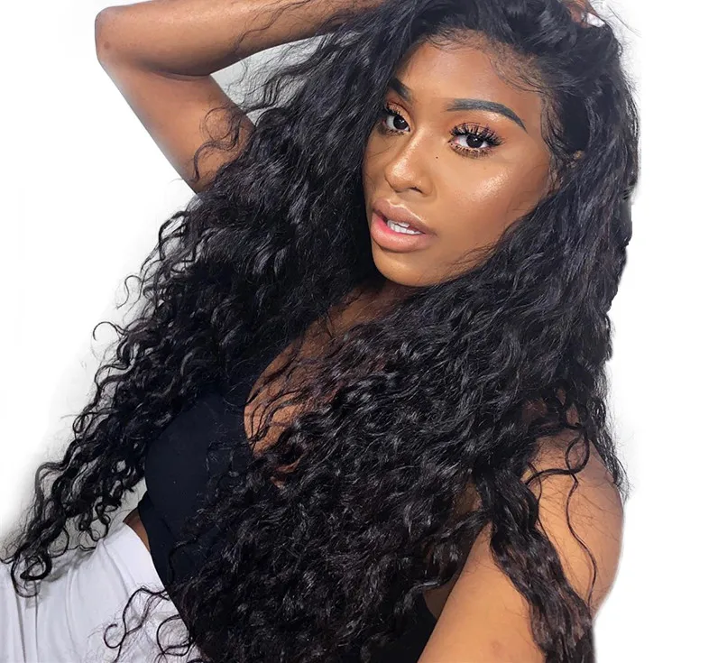

13x6 Lace Front Wigs 180% Density Brazilian Remy Human Hair deep wave Wigs with Baby Hair and Adjustable Strap