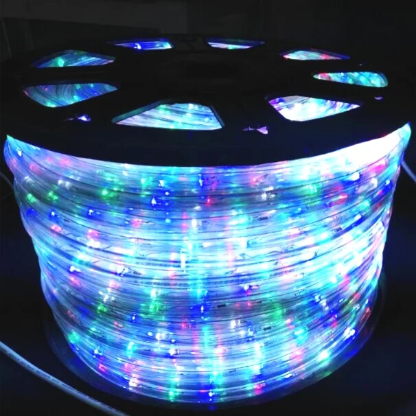 Outdoor 220v round wire tube christmas motify 100m led rope light