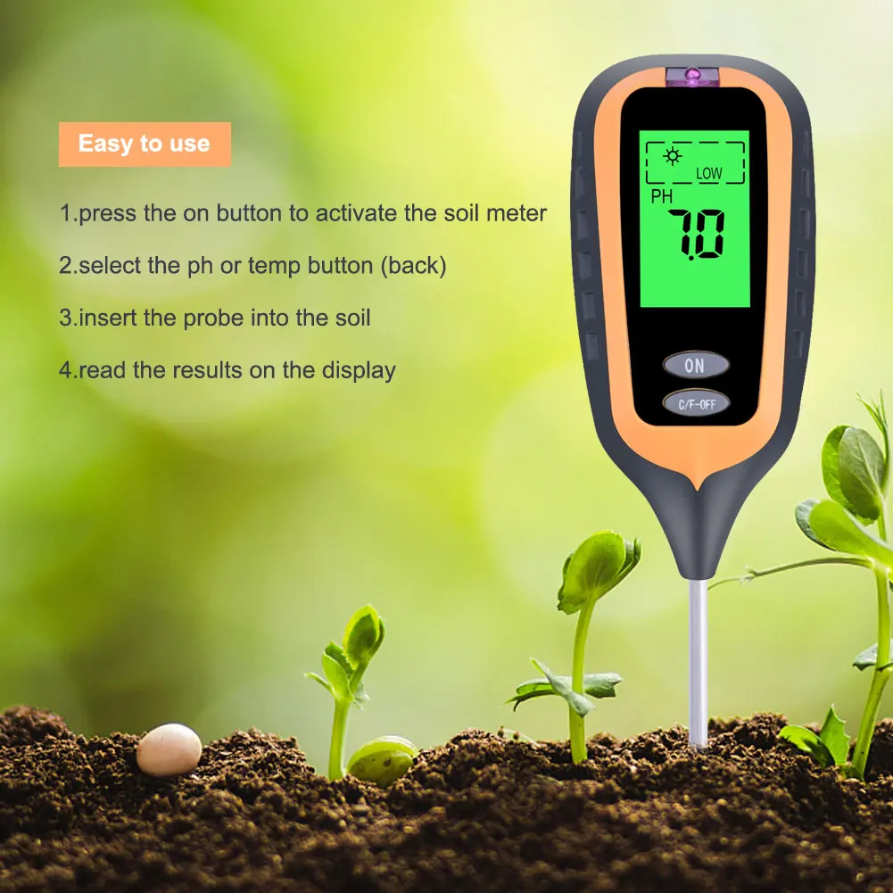 Suelo pH metro tester medidor de tierra verduras jardín Nuevo