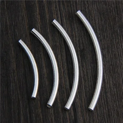 

925 Sterling Silver Curved Tubes Curved Tube Spacer Bars Tubes Beads Diy Jewelry Bracelet Finding Wholesale