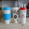 P106 400cc ceramic cups and mugs with silicone lid with band