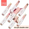 NOVO gradient double color glitter silkworm eyeshadow stick makeup make up eye shadow pen earth tone smoky eyes 6 colors