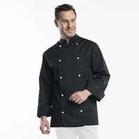 

black french chef coat cook uniform for restaurant