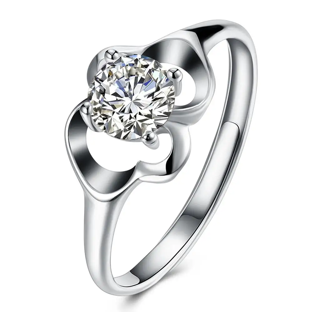 

2018 Women Fashion Jewelry 925 Silver White Zircon Wedding Brand Zircon Ring