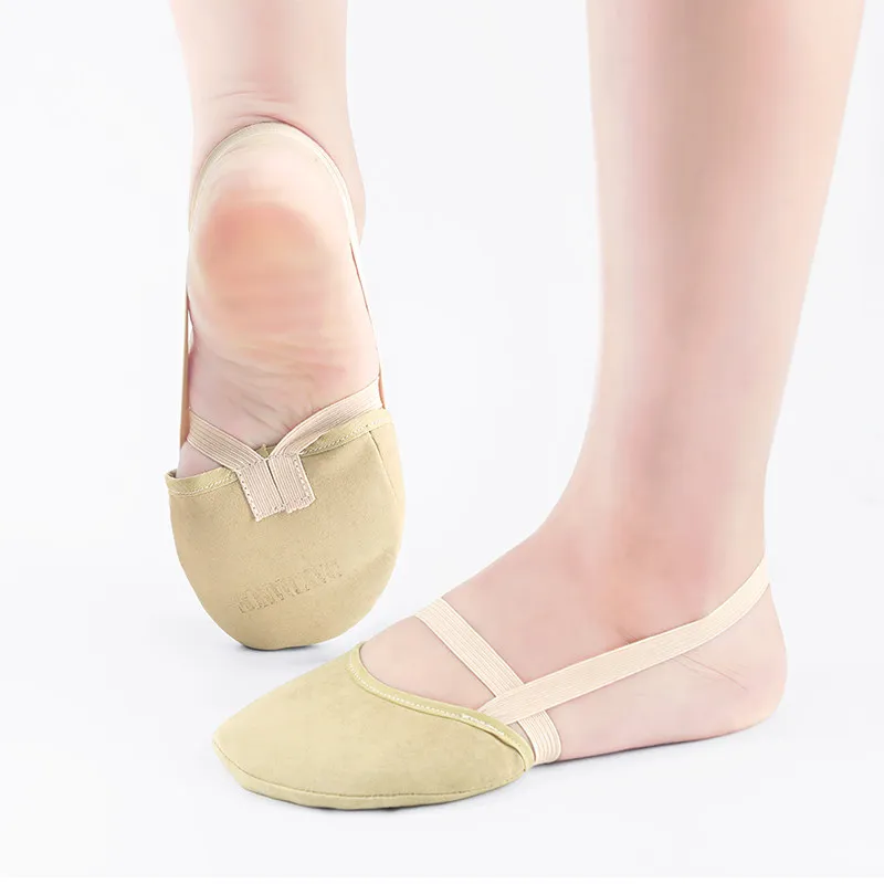 

Microfiber Half Shoes Rhythmic Gymnastics Shoes, Tan