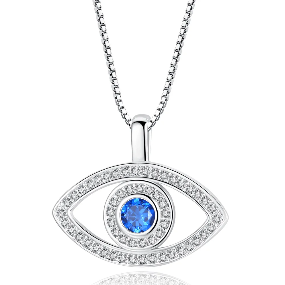 

fashion jewelry blue cubic zirconia turkish evil eye elegant women rose gold color fashion necklace, N/a