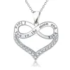 A800046 Huilin Jewelry "I Love You to the Moon and Back" Heart Pendant Necklace with 18" Rolo Chain