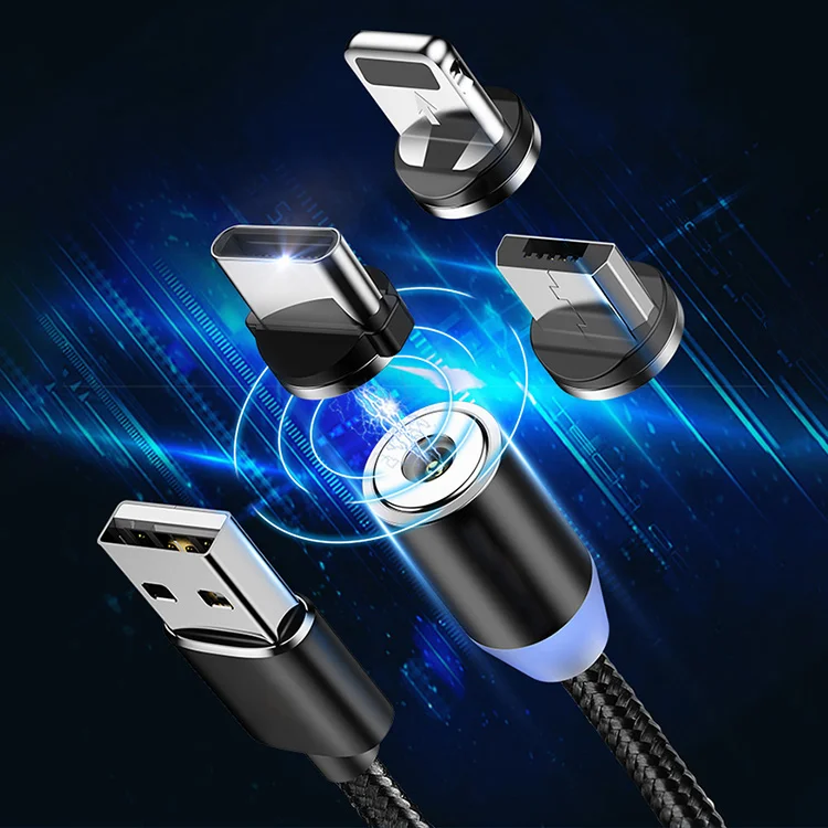 

Hotsale USB-C 8pin Android Micro Magnetic USB Cable 3 in 1, Silver,gold,red,black