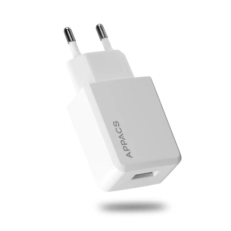 

5v 2.4a single usb smart quick universal cell phone battery chargers, White/black