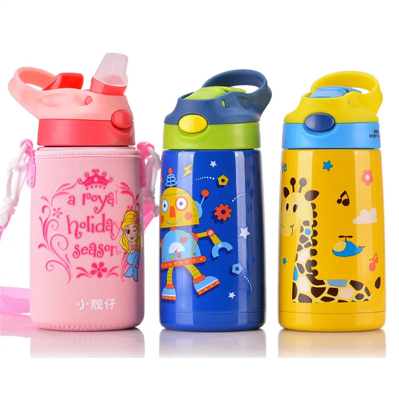 

Wholesale 400ml Cute Kids Vacuum Flask With Silicone Straw Stainless Steel Children Thermos Mug Baby Thermos Flask Thermo Cup