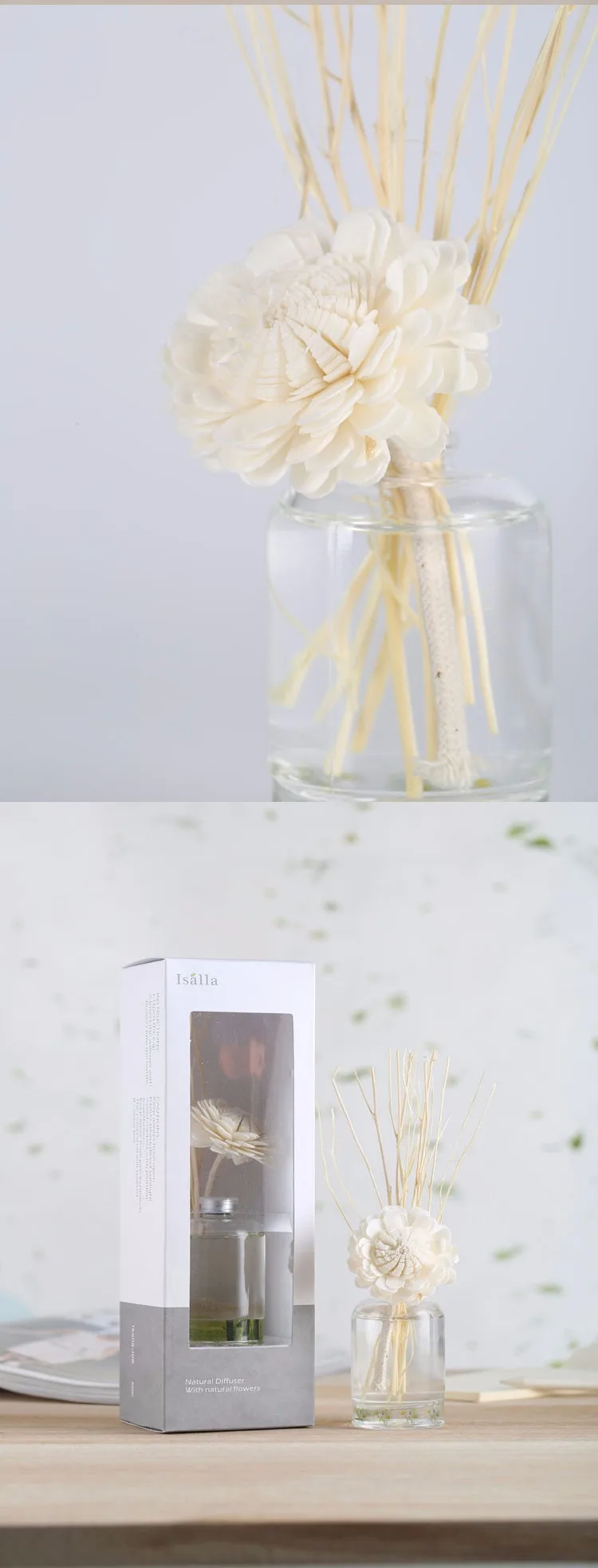 Wholesale glass bottle aromatherapy reed diffuser bottles with stick, diffuser reed for gift set