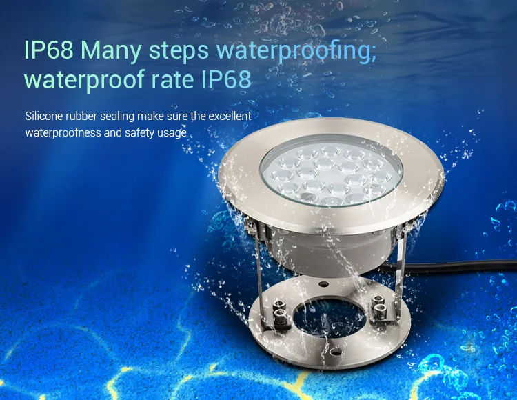 UW03 underwater led light  rgbw outdoor lamp swimming long distance voice control penetrate stainless steel