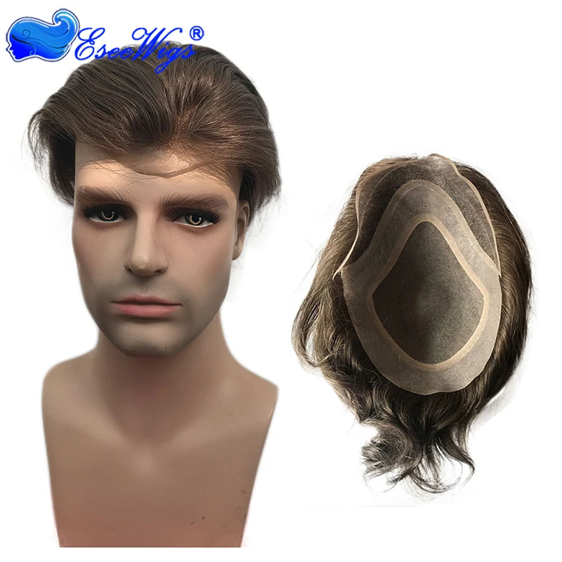 

7# color man toupee in stock free shipping human hair man toupee