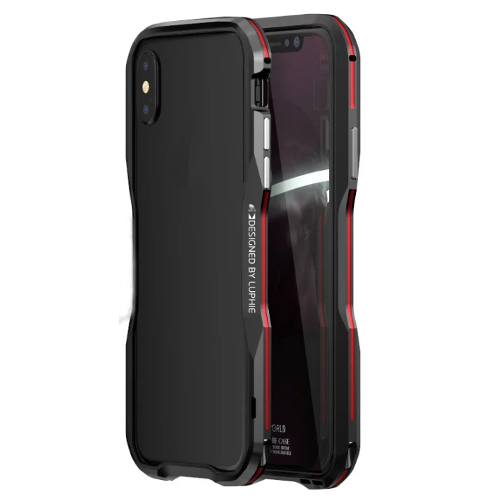 

Original Luphie Bumper 360 Protective Shell Metal Bumper for iphone X 8 Aluminium Frame For iPhone XS, Black,red,white