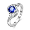 Engagement Wedding Bague Pure 925 Sterling Silver Rings Blue Zircon Gem Stone Finger Rings For Women Fine Jewelry