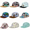 Wholesale cap hat fold 5 panel flat brim quilt mens hats summer sports caps with logo cotton embroidery