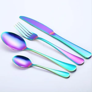 Image of Cutlery set Eco Friendly Reusable Stainless Steel Cutlery Set Metal Flatware Knife Fork Spoon Chopsticks Straws Set with Pouch