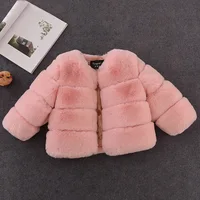

New Winter Girls Fur Coat Elegant Baby Girl Faux Fur Jackets And Coats Thick Warm Parka Kids Outerwear Clothes Girls Coat