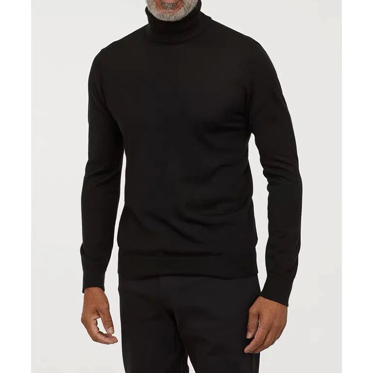 

Latest Black Mens Turtleneck Sweater Wool Sweater