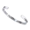 Sunflower Jewellery Cuff Bangle Bracelet You are Braver Than You Believe Stainless Steel Inspirational Jewelry