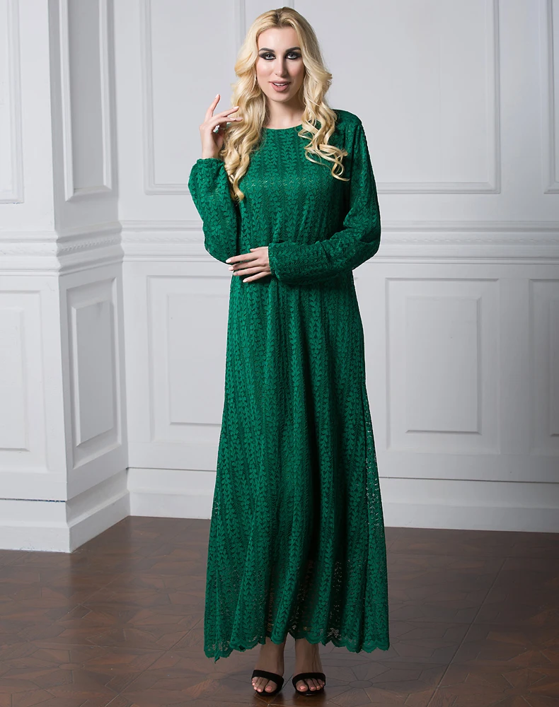 long sleeve muslim evening dress