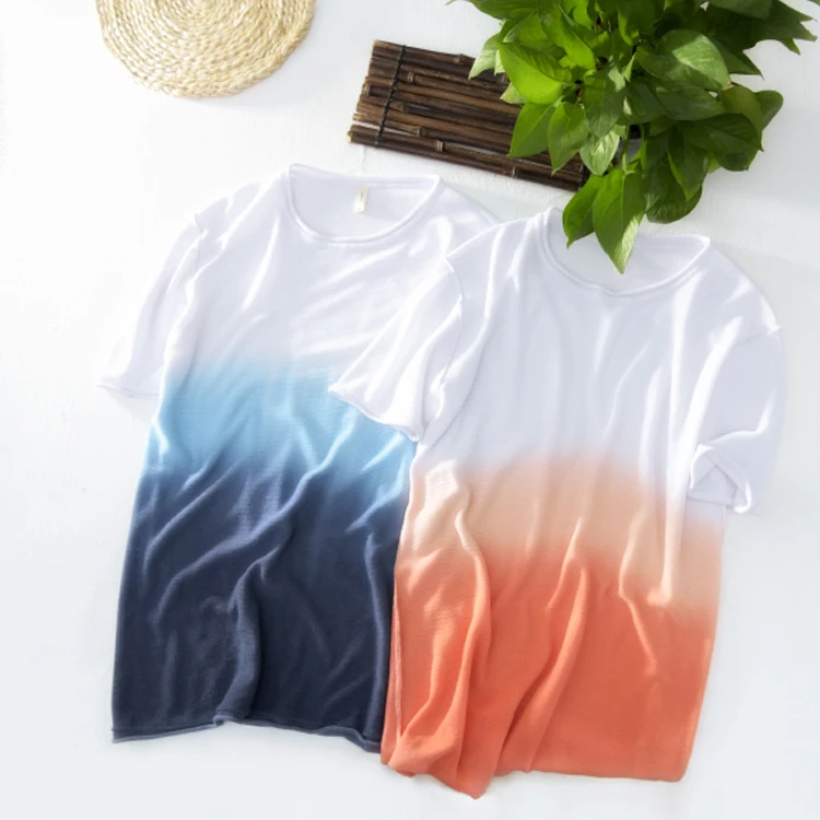 

Wholesale Casual Men Multi Color Dip Dyed T-Shirt