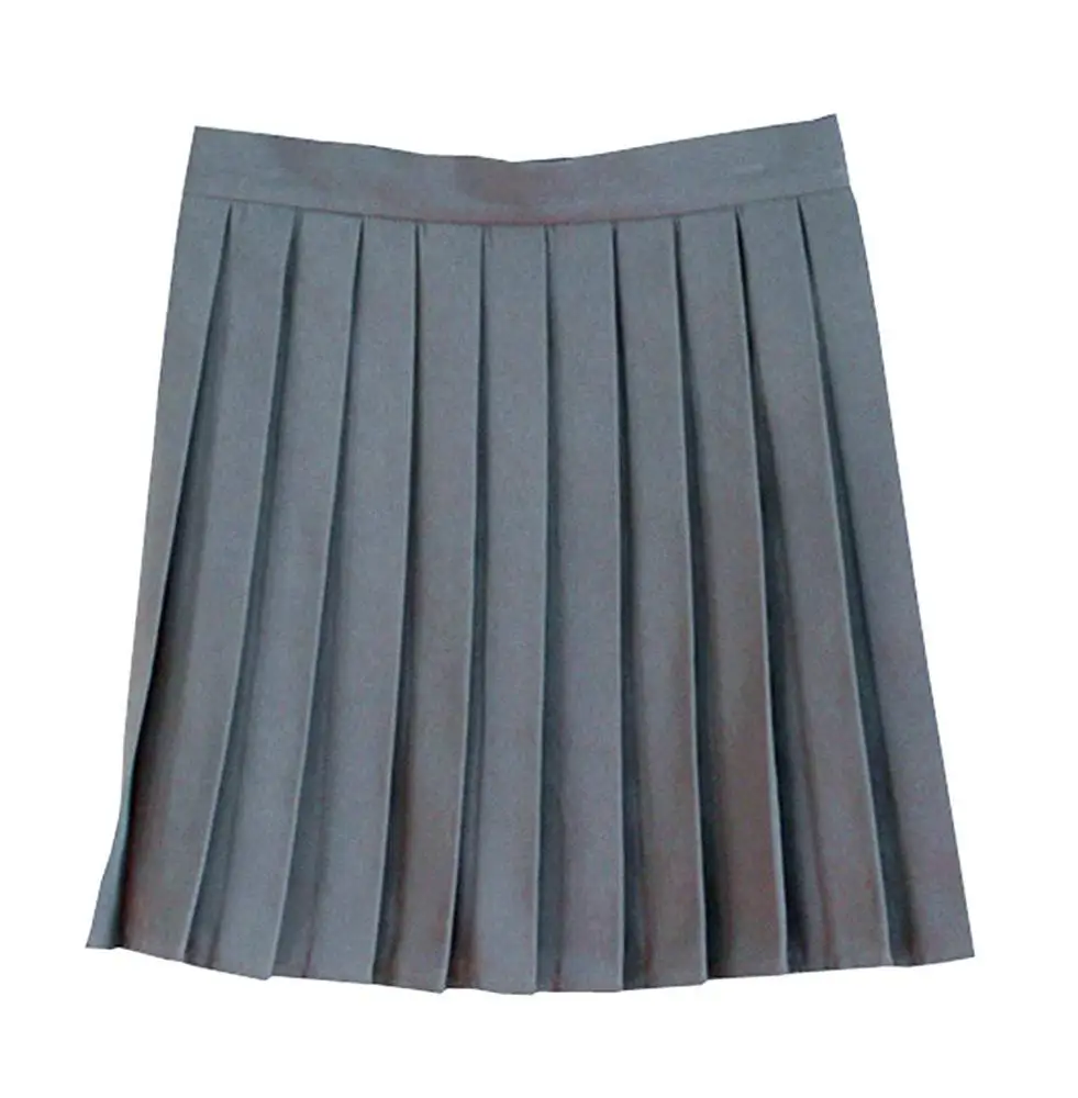Girls School Uniforms Solid Pleated Mini Skirt