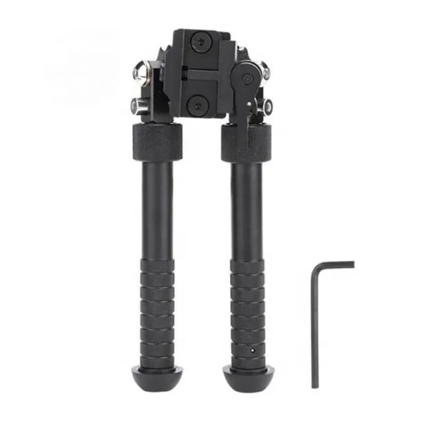 

HY Airsoft Equipment 6 inch Bipod Camera General Tactical Toy Rifle Accessories 360 Degree Rota Tripod for Hunting, Black