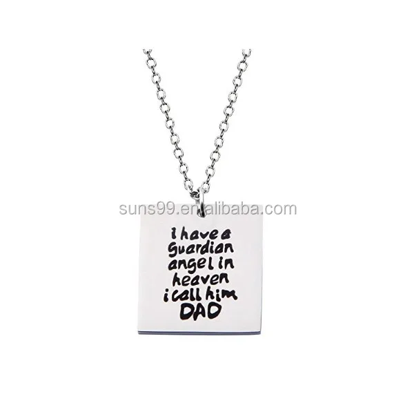 I Have A Guardian Angel In Heaven I Call Him Dad Necklace Gift for Daddy Father's Day